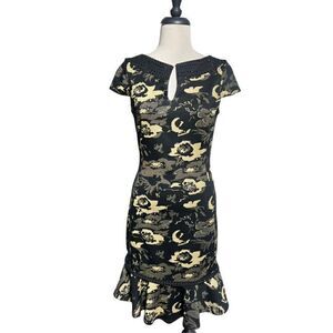 Badgley Mischka NWT Modelle Black & Gold Cocktail Dress Party Dress 6